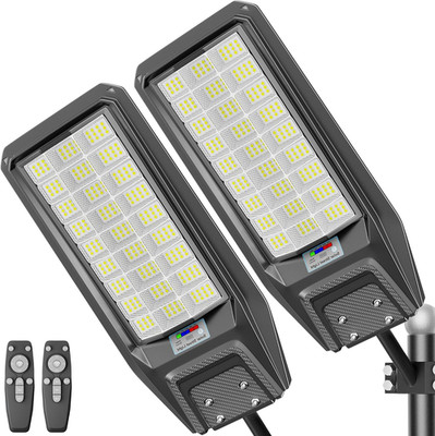 Super Bright 9800W Solar Street Lights with Motion Sensor - 2 Pack