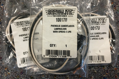 Candelabra Lamp holder Serv-A-Lite 10017U with Spring Clips - Set of three