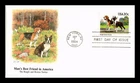DR JIM STAMPS US COVER DOGS BEAGLE AND BOSTON TERRIER FDC FLEETWOOD