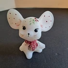 Fenton Satin Christmas Mouse Shivers Frosty Friends 2.5"  2004  Signed