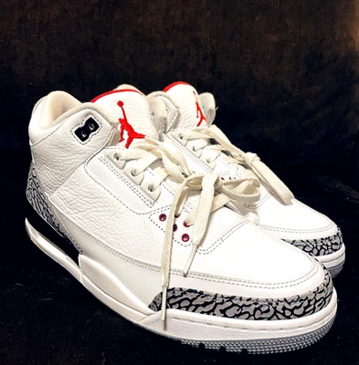 NIKE AIR Jordan 3 Retro White Cement 2011 136064-105 White Grey Black 9.5 US 43 - image 1 of 4