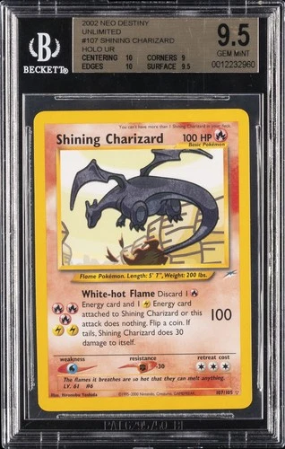 2002 POKEMON NEO DESTINY UNLIMITED #107 SHINING CHARIZARD BGS 9.5