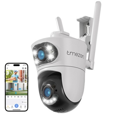 Wireless Outdoor Security Camera Dual Lens Zoom 360° PTZ 7×24 Hours Recording