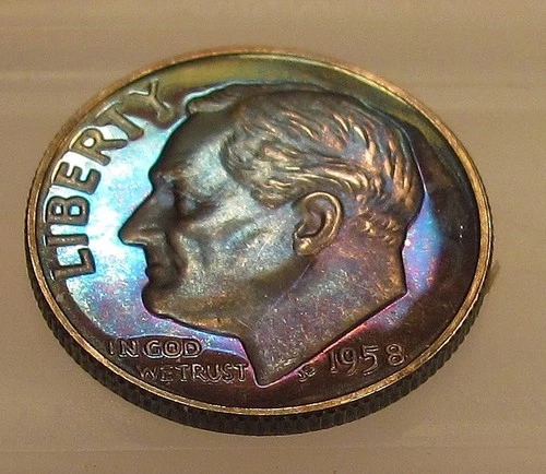 1958 Gem  Proof Dime 90% Silver Outstanding  Original Toning  #114 ~ 16