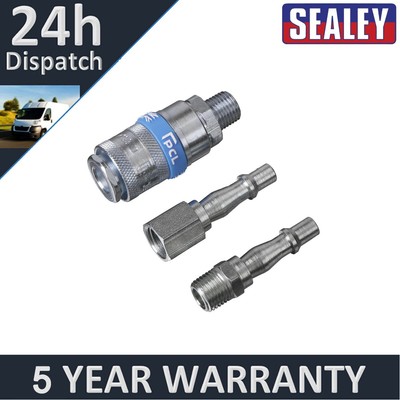 Sealey PCL Druckluft Werkzeug Kupplungssatz 1/4''BSPT 3-teilig AC60