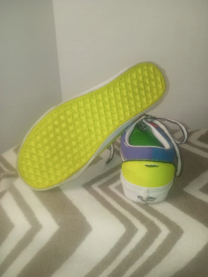 Vans Rainbow Neon Old Skool Color Block Tenis Hombres 6.5-Mujeres 8 Foto 4 de 4