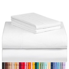 LuxClub 4 PC Full Size Sheet Set Bed Sheets Deep Pockets 18" Wrinkle Free Coo...
