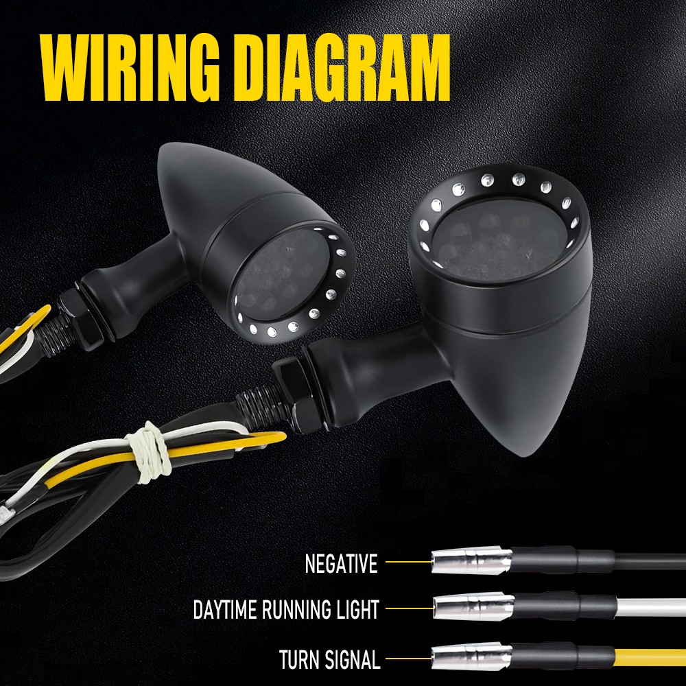 2PC LED Motorcycle Turn Signal Indicator Amber Light Blinker Mini Lamp Universal