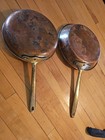 2 Vintage Copper Pans Skillet Frying Pan Brass Handle Portugal  — photo 3
