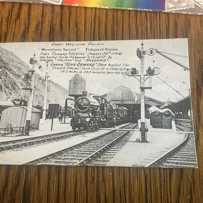 PPC - GWR Mauretania Special at Fishguard Station Engine '3402 Halifax'