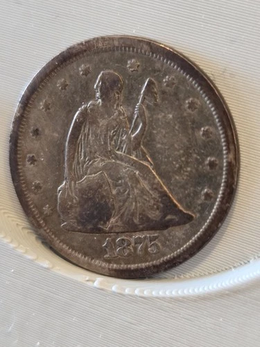 1875-S Seated Liberty Twenty Cent Piece - 90% Silver - Rare Type Coin - VG/F