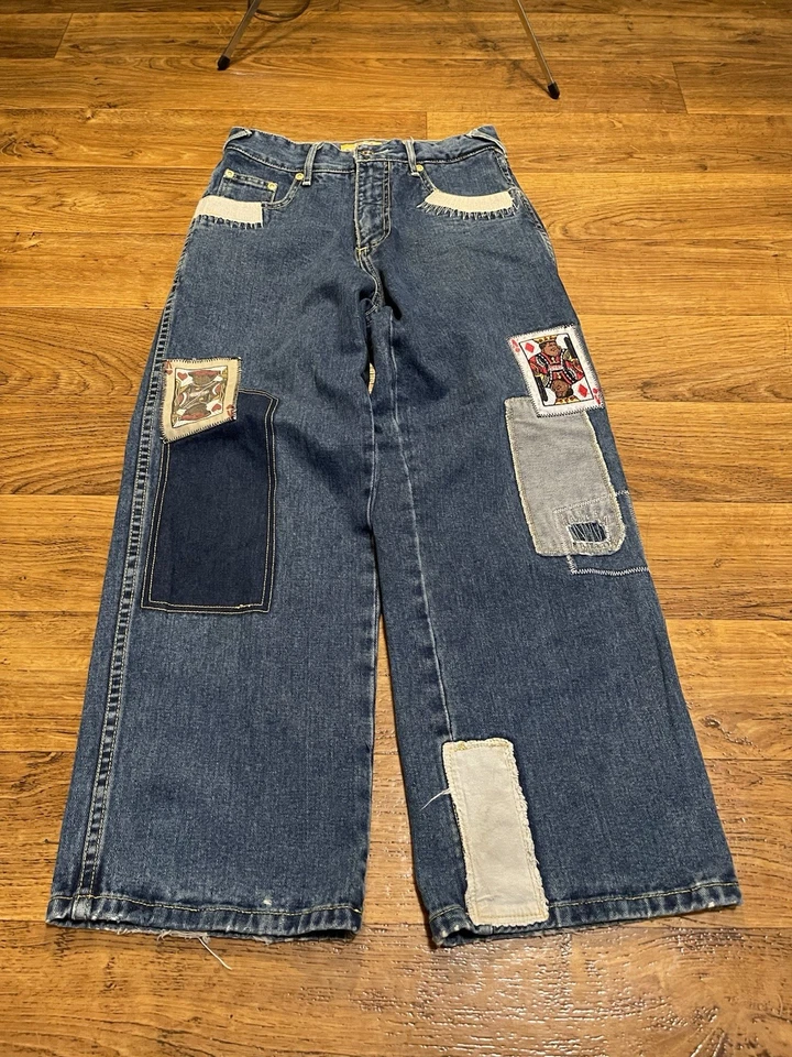 Jeans Hip Hop Vintage Juvenil Niño Y2K Platino FUBU Fat Albert Bordados (24x24) Foto 3 de 4