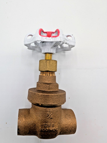 3/4" RED WHITE TOYO 725 S 200 WOG SWEAT BRASS GATE VALVE (100-704)