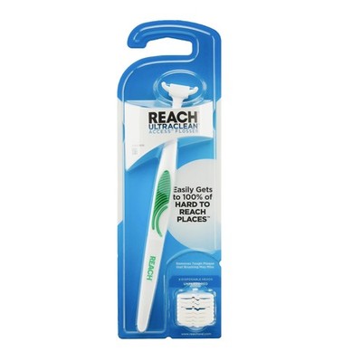 REACH Ultraclean Access Flosser Starter 1 with 8 Refill Heads, White 