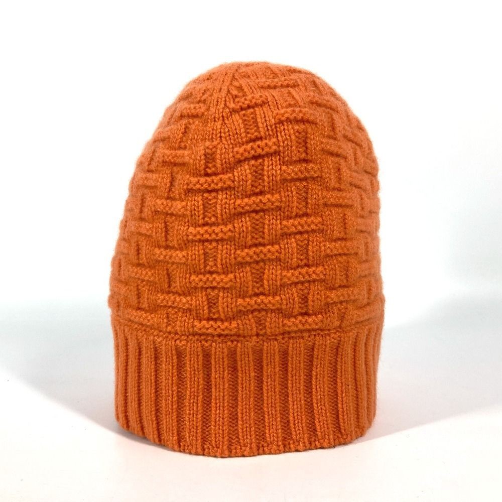Hermes Knit Hat H Logo Cashmere Orange thumbnail 5