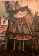 PATTERN Primitive Halloween Witch Doll Cloth Art Doll NEW Threadbare Primitives