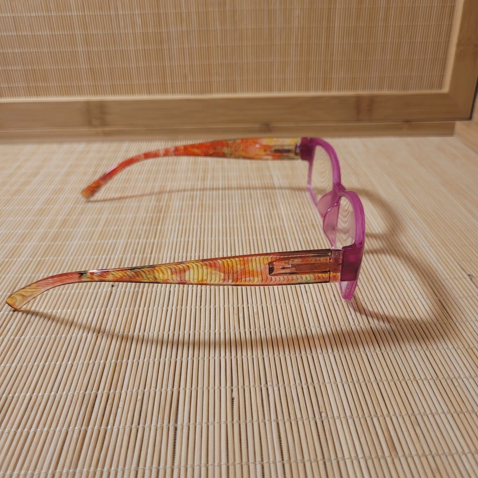 Gafas de lectura Kay Unger New York +2,00 lectores con marco acrílico floral rosa Foto 3 de 4