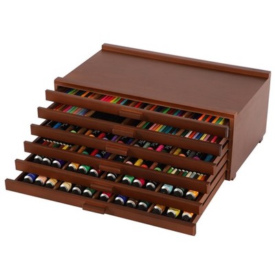 VISWIN 6-Drawer Art Supply Storage Organizer, Beech Wood Artist Storage Box w...