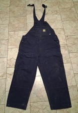 Carhartt FR Flame Resistant Men's Duck Canvas Bib Overalls Navy Size 40 x 28