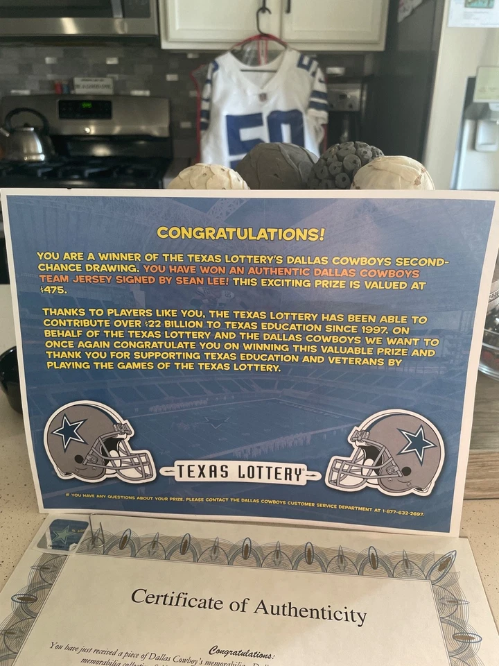 Sean Lee Autographed Hand Signed Custom Framed Dallas Cowboys Jersey - JSA COA - Image 2 of 3