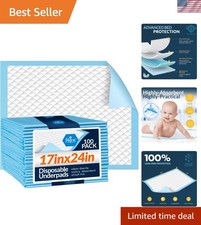 Thick  Absorbent 17'' x 24'' Underpads - 300 Count for Incontinence and Pets