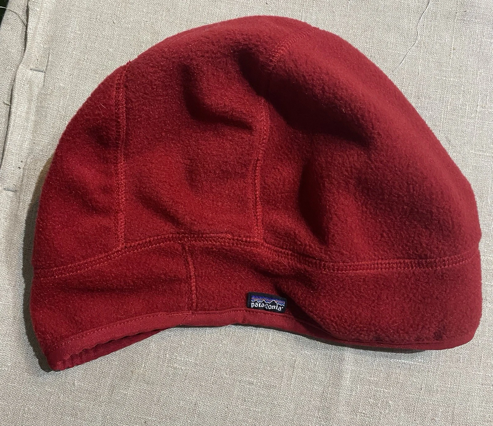Vintage Patagonia Red Fleece Beanie Hat Made in France 1996 Retro