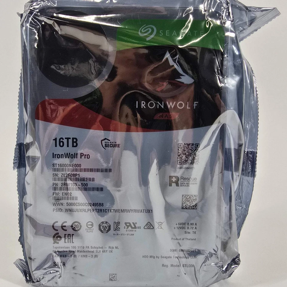 New Seagate 3.5" Ironwolf NAS 16TB eSATA III 6Gbps HDD 2RW103-500 NAS - Image 2 of 4