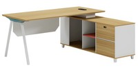 Moderner BüRotisch Mit Stauraum Und WeißEm Design Holzoptik Und Ablagefach