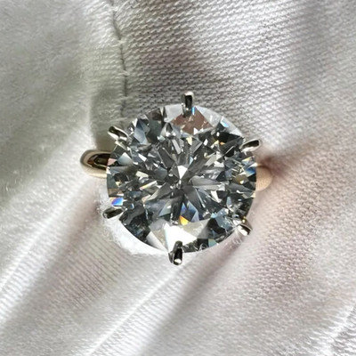 14K mehrfarbiger Gold 6,00 Ct Rundschliff Diamant Damenring IGI-zertifiziert ...