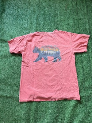 Comfort Colors Mens Amicalola Falls Appalachian Trail Red Graphic Bear T Shirt L