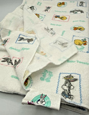 VTG Baby Looney Tunes Baby Blanket Receiving Newborn Toddler Tweety Bugs Bunny