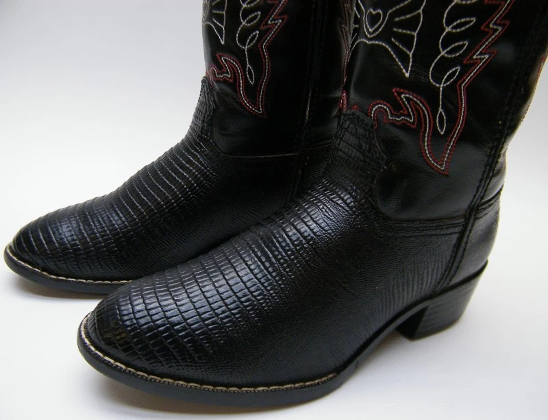BOTAS DE CAUBÓI DURANGO BT940 INFANTIL ESTAMPA DE LAGARTO PRETO FÊNIX WESTERN TAMANHO 4,5 D - Imagem 2 de 4
