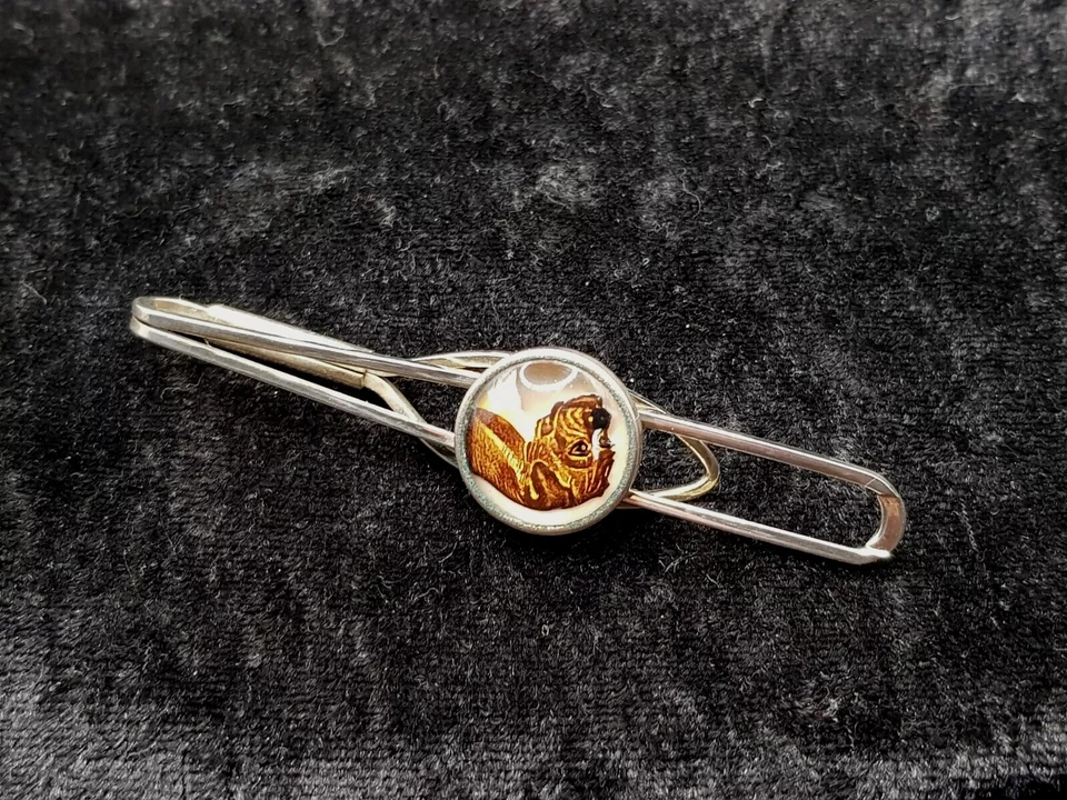 Old English Stratton Silver Plated Crystal Dog Tie Bar Clip - Great Vintage Piec - Image 4 of 4