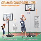 Portable Basketball Hoop System 10 Ft Adjustable W/Wheels Outdoor 44' Backboard