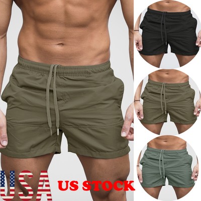 US Stock Men/'s Casual Short Pants Gym Fitness Jogging Running Sports Wear Shorts