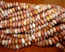natural Imperial jasper 4mm x 6mm rondelle beads multicolored 