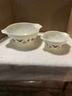 Pyrex Bowl 60’s American Heritage White & Brown Mixing Bowls - 433  441 - Nice!