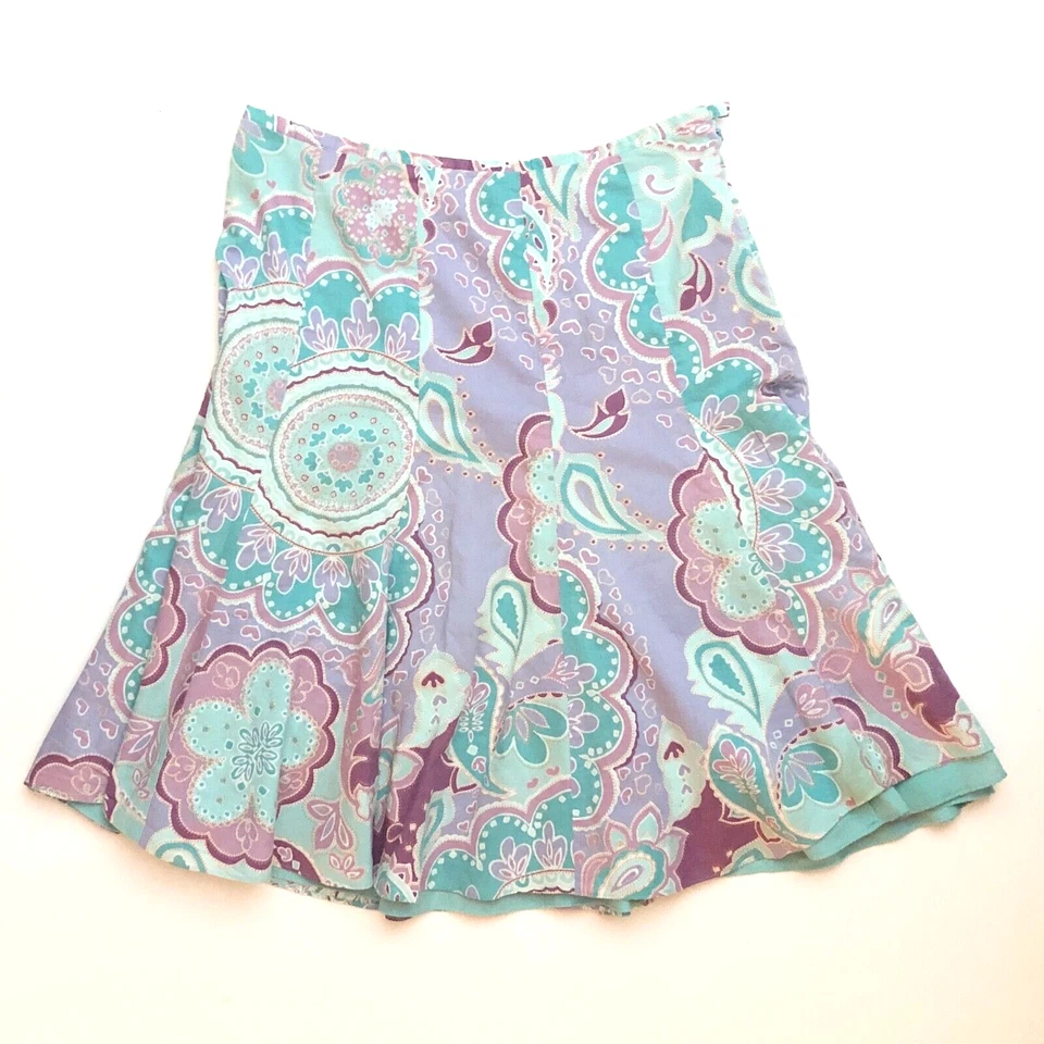 Falda midi ligera 100 % algodón acampanada tiro bajo cachemira de principios de la década de 2000 Y2K M L 8 Foto 3 de 4