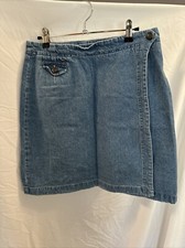 VTG Ruff Hewn Short Denim Wrap Skirt Size 12