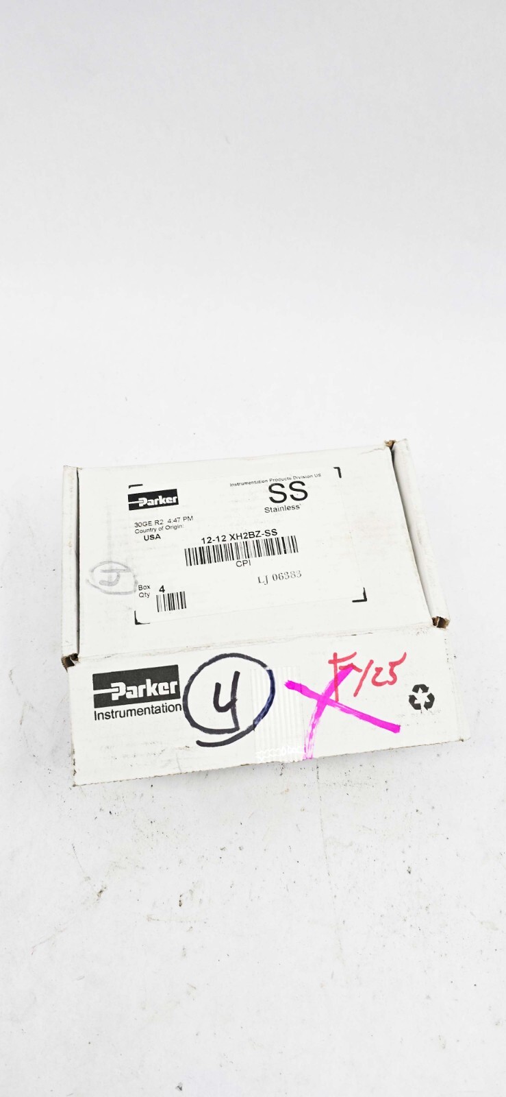 1 PIECE - Parker 12-12 XH2BZ-SS CPI 37° Tube Flare Bulkhead Connector