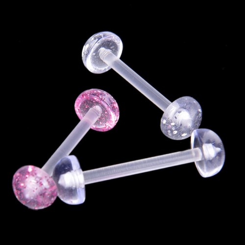 5Pcs/Set Mixed Acrylic Ball Barbell Soft Bar Tongue Ring Studs Body PiercingBME - Picture 5 of 8