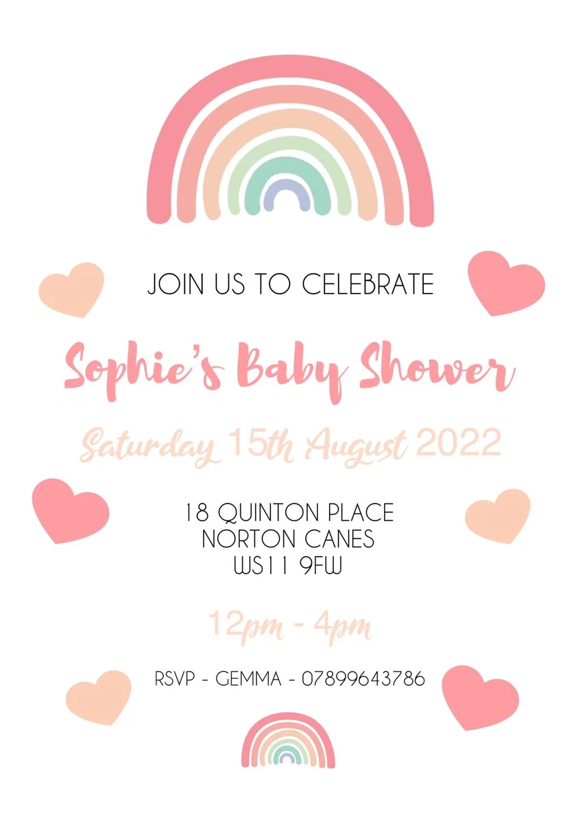 Digital baby cheap shower invite