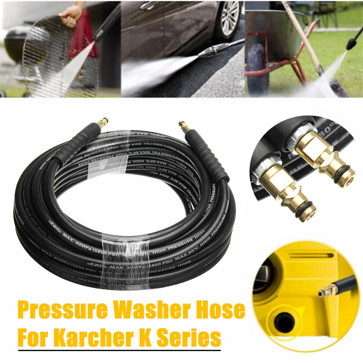 15M Extension Hose Pipes For Karcher K2 K3 K4 K5 K7 Series High Pressure Washer