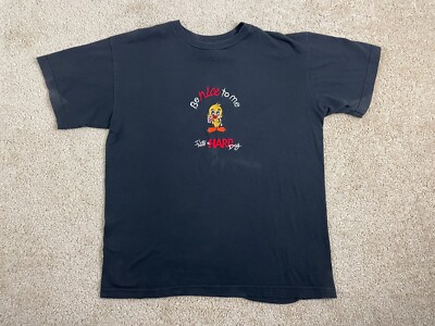 Vintage Redface T-Shirt Mens Large Be Nice To Me Ive Had A Hard Day Black