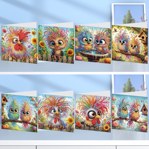 8Pcs Animal Diamond Drawing Card Diamond Painting Greeting Card for Adults Kids - Picture 15 of 42