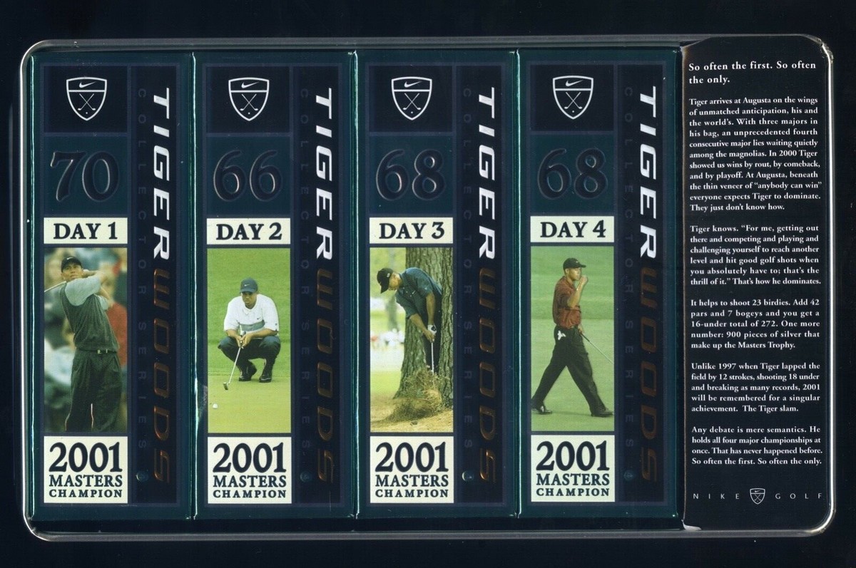 2000-2001 Tiger Woods Major Foursome Grand Slam 4 Dozen Nike Golf
