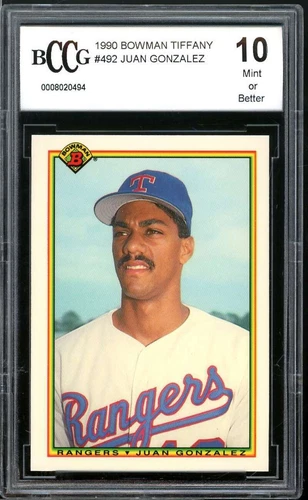1990 Bowman Tiffany #492 Juan Gonzalez Rookie Card BGS BCCG 10 Mint+