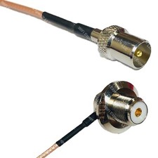 RG316 DVB TV Pal Male to UHF Female Angle Bulkhead RF Cable Rapid-SHIP LOT