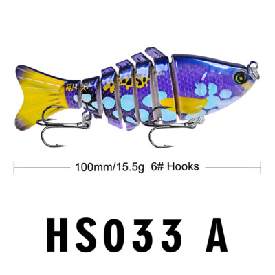 10cm 15g 7-Segment Multi Jointed Fishing Lures for Bass Trout Walleye Swimbaits 