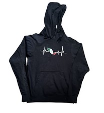 My Heart Beats For Mexico Pullover Hoodie Size S Black 